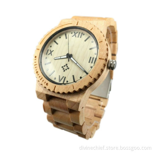 Customize High Quality Natural Wood Watch 3 ATM Water Proof Unisex Style Watch